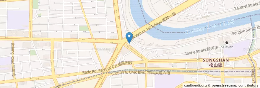 Mapa de ubicacion de 塔悠便當自助餐 en 臺灣, 新北市, 臺北市, 松山區.