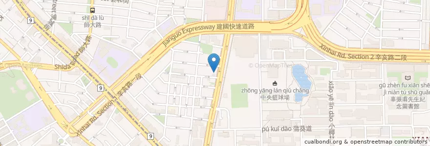 Mapa de ubicacion de 大聲公臺大牛肉麵 en 台湾, 新北市, 台北市, 大安区.