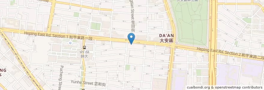 Mapa de ubicacion de 玉山商業銀行 en 타이완, 신베이 시, 타이베이시, 다안 구.