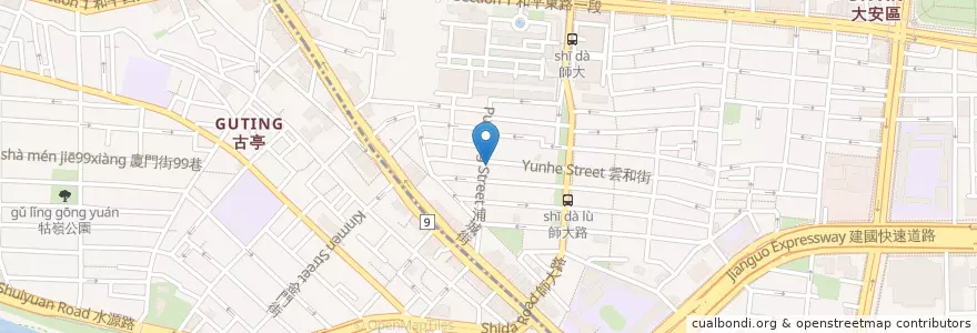Mapa de ubicacion de 雲禾小火鍋 en تایوان, 新北市, تایپه, 大安區.