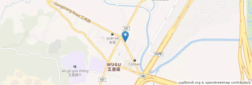 Mapa de ubicacion de 溪湖羊肉城 en Taïwan, Nouveau Taipei, Wugu.