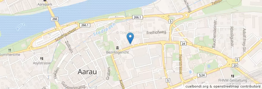 Mapa de ubicacion de Arthromed Aarau en スイス, Aargau, Bezirk Aarau, Aarau.