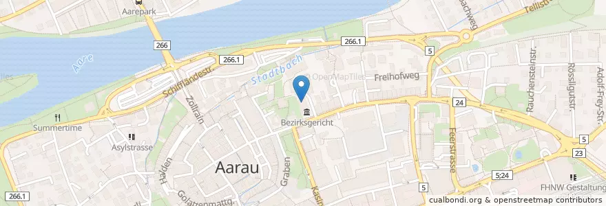 Mapa de ubicacion de Sozialverwaltungsgericht en Svizzera, Argovia, Bezirk Aarau, Aarau.