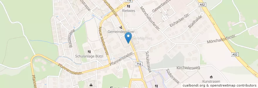 Mapa de ubicacion de Raiffeisenbank Rapperswil-Jona en Svizzera, Zurigo, Bezirk Uster, Egg.