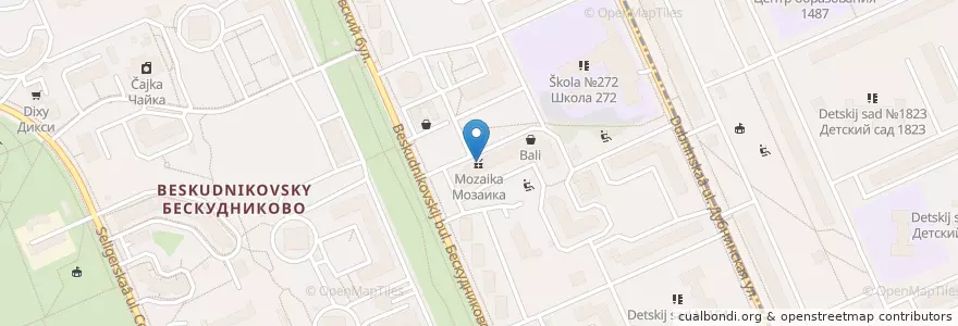 Mapa de ubicacion de Мозаика en Rusia, Центральный Федеральный Округ, Москва, Северный Административный Округ, Бескудниковский Район.