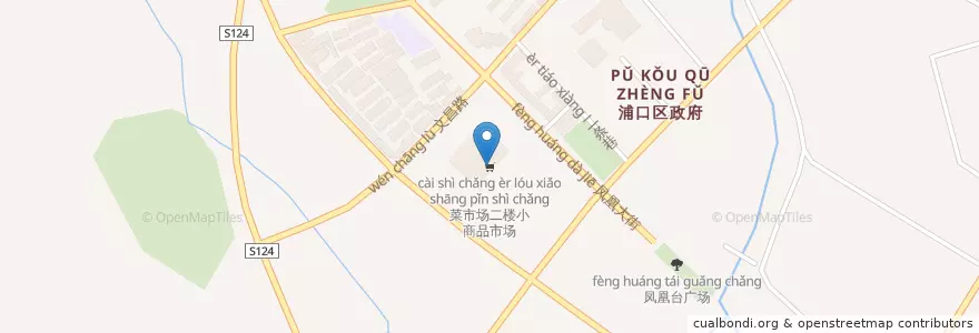 Mapa de ubicacion de 菜市场二楼小商品市场 en China, Jiangsu, Nanjing, 浦口区.