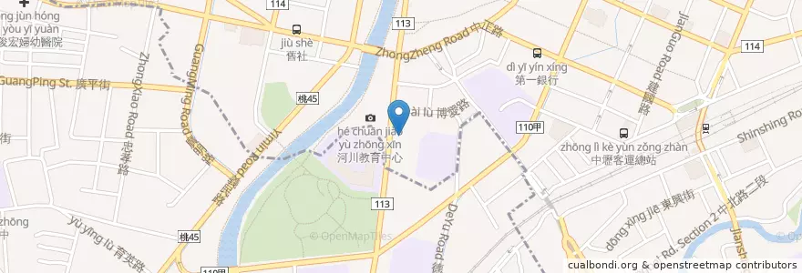 Mapa de ubicacion de 豬埔仔 en تایوان, 桃園市, 平鎮區, 中壢區.