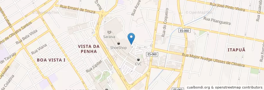 Mapa de ubicacion de Entrada Luciano das Neves en Brasil, Região Sudeste, Espírito Santo, Região Geográfica Intermediária De Vitória, Região Metropolitana Da Grande Vitória, Vila Velha, Microrregião Vitória.