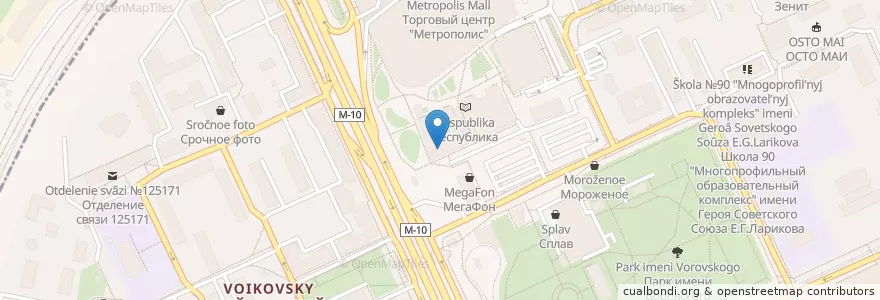 Mapa de ubicacion de ОбедБуфет en Rusland, Centraal Federaal District, Moskou, Северный Административный Округ, Войковский Район.