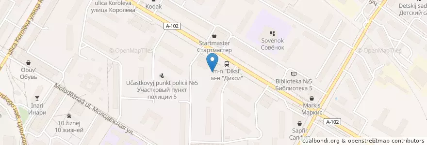Mapa de ubicacion de 35А en Rusia, Distrito Federal Central, Óblast De Moscú, Раменский Городской Округ, Городской Округ Жуковский.