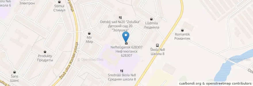 Mapa de ubicacion de Нефтеюганск 628307 en Russia, Ural Federal District, Khanty-Mansiysk Autonomous Okrug – Ugra, Nefteyugansky District, Городской Округ Нефтеюганск.