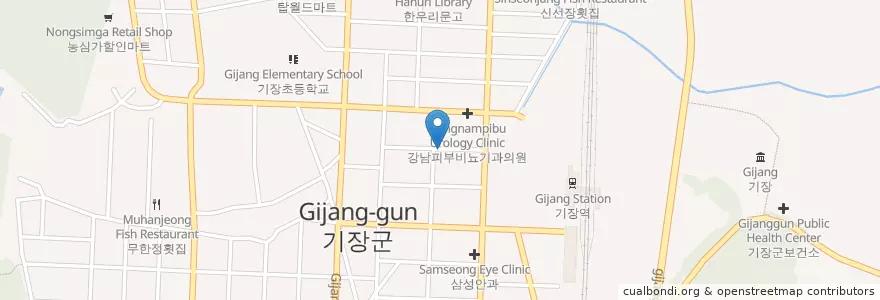 Mapa de ubicacion de 대게하우스 en 대한민국, 부산, 기장군, 기장읍.