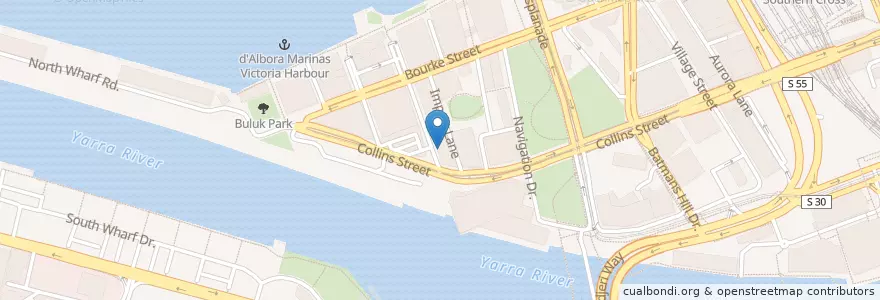 Mapa de ubicacion de Sushi in The Dock en Australien, Victoria, City Of Melbourne.