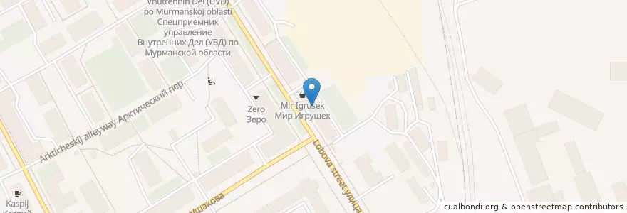 Mapa de ubicacion de ЕвроФарма en روسيا, Северо-Западный Федеральный Округ, Мурманская Область, Городской Округ Мурманск.