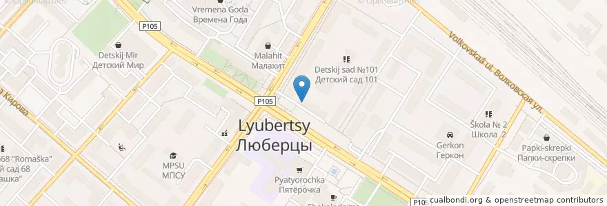 Mapa de ubicacion de ВТБ en ロシア, 中央連邦管区, モスクワ州, Городской Округ Люберцы.
