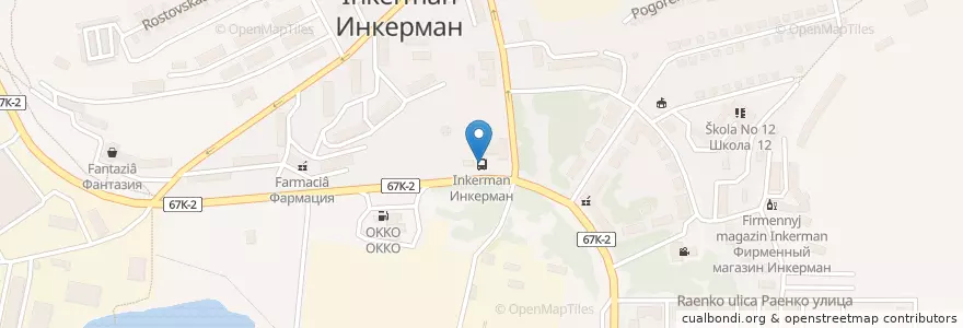 Mapa de ubicacion de Инкерман en Rusland, Zuidelijk Federaal District, Sebastopol, Севастополь, Балаклавский Район, Инкерман.