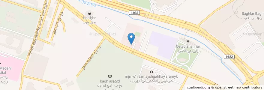 Mapa de ubicacion de ملی en Iran, Ost-Aserbaidschan, شهرستان تبریز, بخش مرکزی شهرستان تبریز, تبریز.