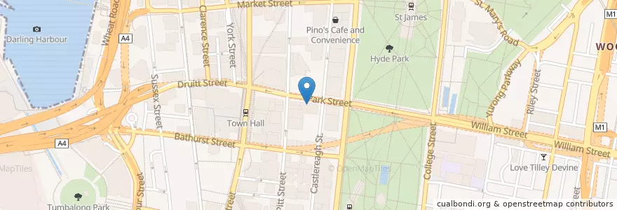 Mapa de ubicacion de Subway en Australia, Nuovo Galles Del Sud, Council Of The City Of Sydney, Sydney.