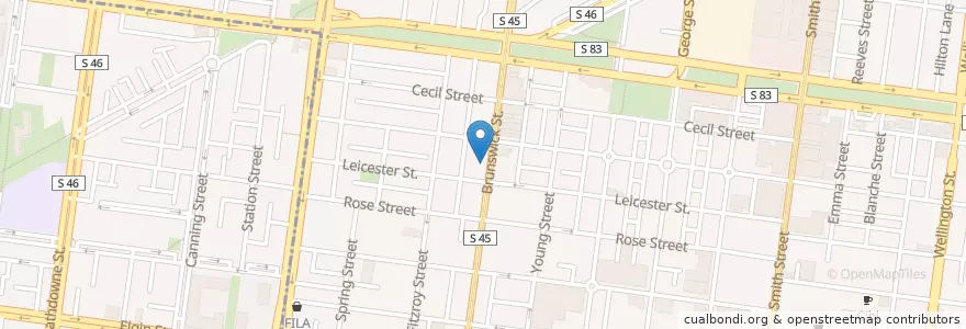 Mapa de ubicacion de Polly en オーストラリア, ビクトリア, City Of Yarra.