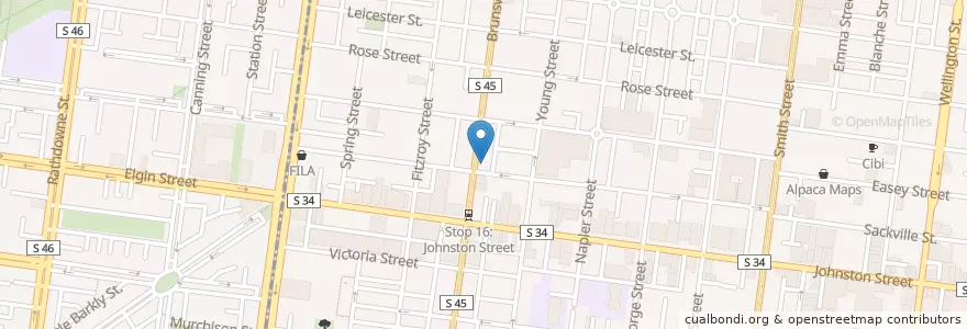 Mapa de ubicacion de Saba's Ethiopian Restaurant en استرالیا, Victoria, City Of Yarra.