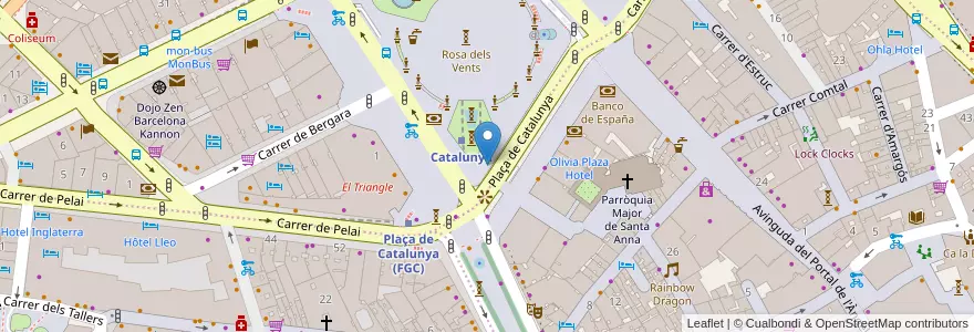 Mapa de ubicacion de 395 - Pl. Catalunya 22 en إسبانيا, كتالونيا, برشلونة, بارسلونس, Barcelona.