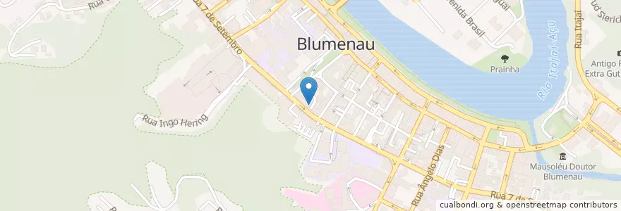 Mapa de ubicacion de Moto Táxi en برزیل, منطقه جنوب برزیل, سانتا کاتارینا, Região Geográfica Intermediária De Blumenau, Microrregião De Blumenau, Blumenau.