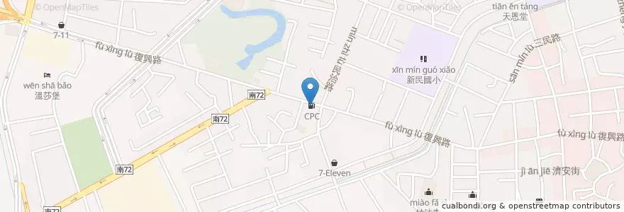 Mapa de ubicacion de CPC en 臺灣, 臺南市, 新營區.