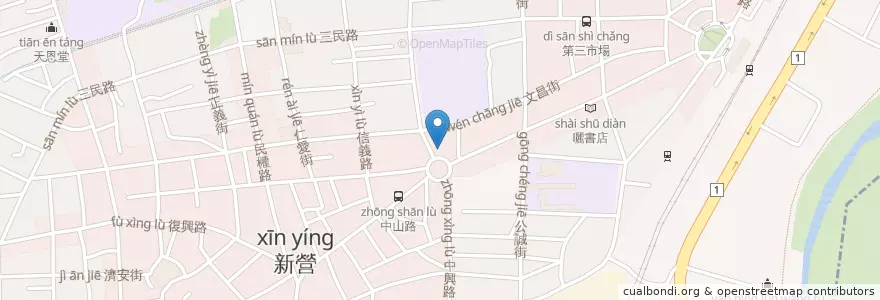 Mapa de ubicacion de 京城商業銀行 en Taïwan, Tainan, District De Xinying.