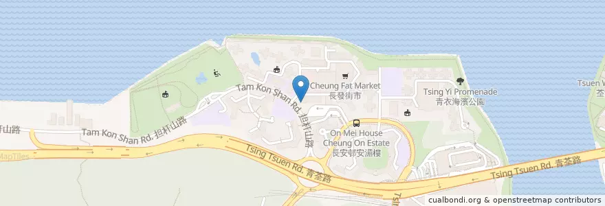 Mapa de ubicacion de 長發郵政局 Cheung Fat Post Office en Cina, Guangdong, Hong Kong, Nuovi Territori.