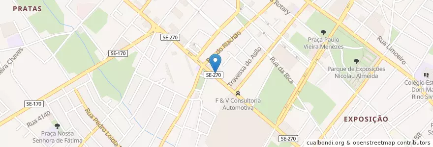 Mapa de ubicacion de Restaurant Cota en برزیل, منطقه شمال شرقی برزیل, سرژیپه, Região Geográfica Intermediária De Itabaiana, Microrregião Do Centro Sul Sergipano, Lagarto.