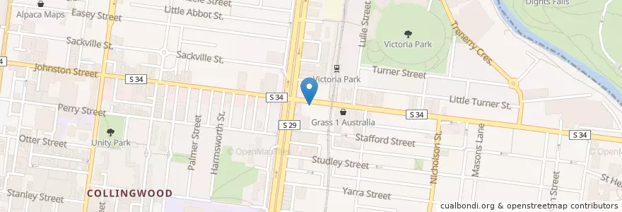 Mapa de ubicacion de Lulie Tavern en オーストラリア, ビクトリア, City Of Yarra.