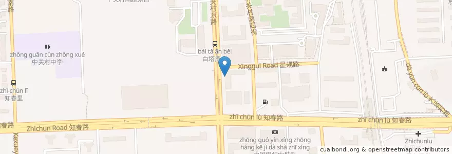 Mapa de ubicacion de 中国工商银行 en China, Beijing, Hebei, Haidian District.