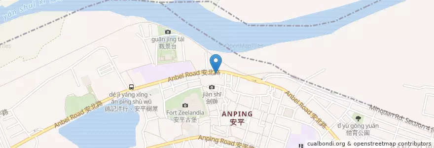 Mapa de ubicacion de 安平豆花 en تايوان, تاينان, 安平區.