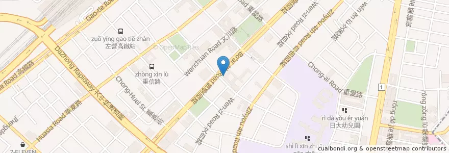 Mapa de ubicacion de 上海商業儲蓄銀行 en Taiwan, Kaohsiung, 左營區.