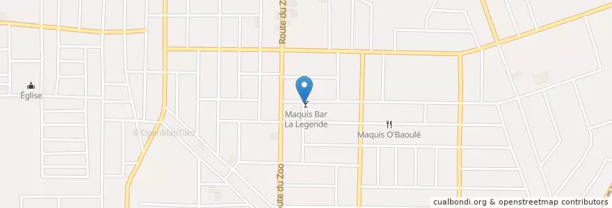 Mapa de ubicacion de Maquis Bar La Legende en コートジボワール, アビジャン, Abobo.