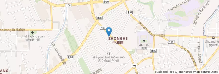 Mapa de ubicacion de 和安牙醫診所 en Taiwan, 新北市, 中和區.
