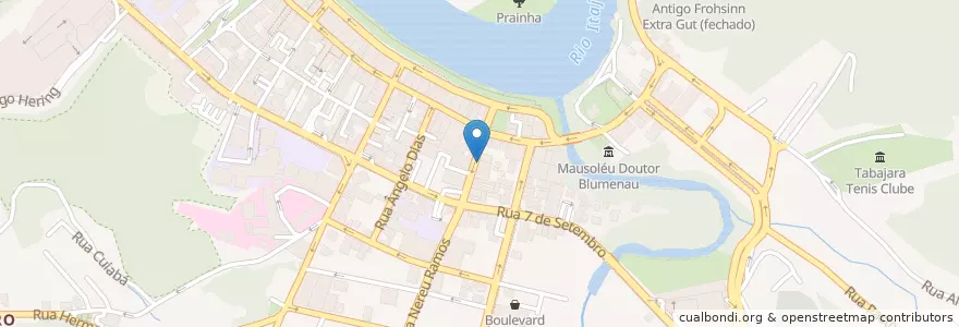 Mapa de ubicacion de Santander en 브라질, 남부지방, 산타카타리나, Região Geográfica Intermediária De Blumenau, Microrregião De Blumenau, 블루메나우.