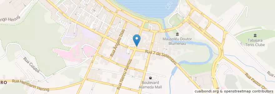 Mapa de ubicacion de Restaurante Cheff Manu en Бразилия, Южный Регион, Санта-Катарина, Região Geográfica Intermediária De Blumenau, Microrregião De Blumenau, Блуменау.