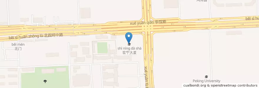 Mapa de ubicacion de 世宁大厦 en 중국, 베이징시, 허베이성, 海淀区.