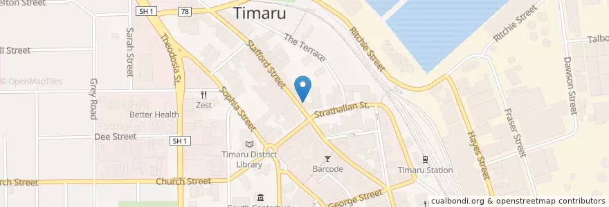 Mapa de ubicacion de Subway en New Zealand / Aotearoa, Canterbury, Timaru District.