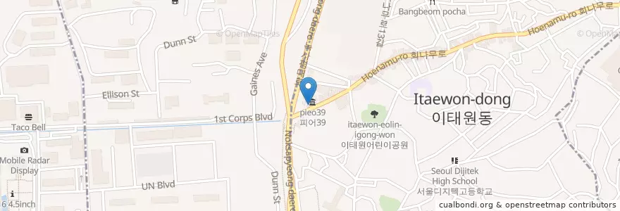 Mapa de ubicacion de pier39 en Südkorea, Seoul, 용산구, 용산2가동.