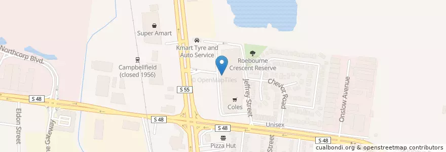 Mapa de ubicacion de Campbellfield Kebab House en Australie, Victoria, City Of Hume.