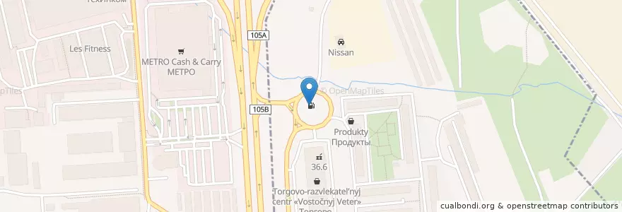 Mapa de ubicacion de Лукойл en Rusland, Centraal Federaal District, Oblast Moskou, Городской Округ Балашиха, Район Северное Измайлово.