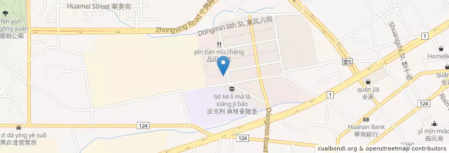 Mapa de ubicacion de 聚火鍋 en 台湾, 台湾省, 苗栗県, 頭フン市.