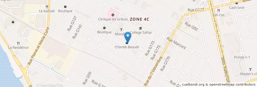 Mapa de ubicacion de Pharmacie Canaan en Costa D'Avorio, Abidjan, Marcory.