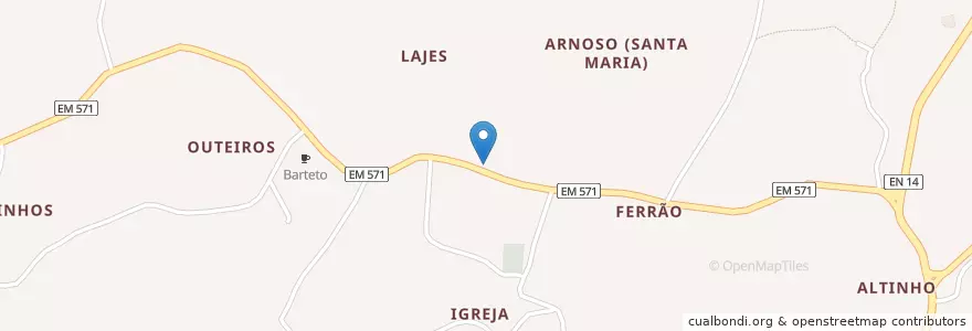 Mapa de ubicacion de Arnoso e Sezures en 葡萄牙, 北部大區, Ave, Braga, Vila Nova De Famalicão, Arnoso E Sezures.