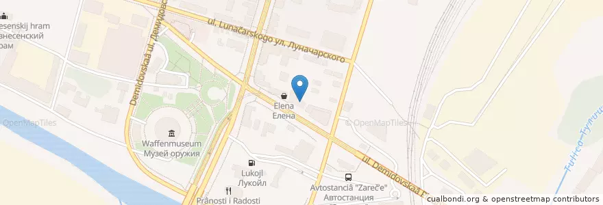 Mapa de ubicacion de Утёнок en 러시아, Центральный Федеральный Округ, Тульская Область, Городской Округ Тула.