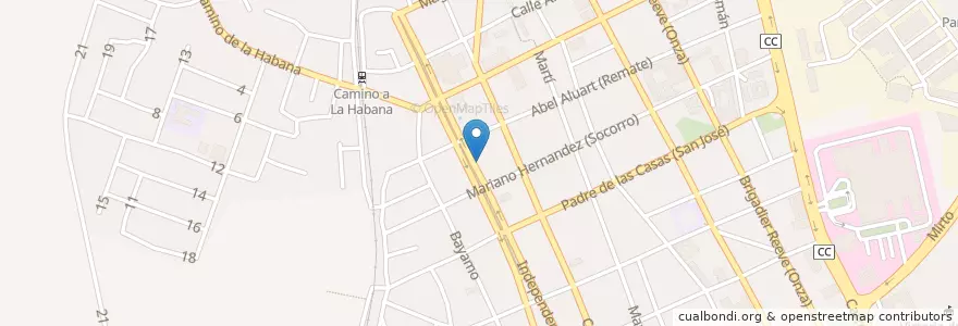 Mapa de ubicacion de Templo Evangélico "Los Pinos Nuevos en Cuba, Sancti Spiritus, Sancti Spiritus.