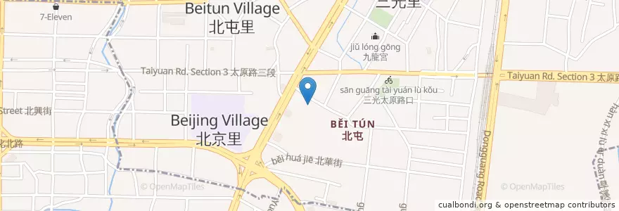 Mapa de ubicacion de 台灣信義會真道堂 en 台湾, 台中市, 北屯区.