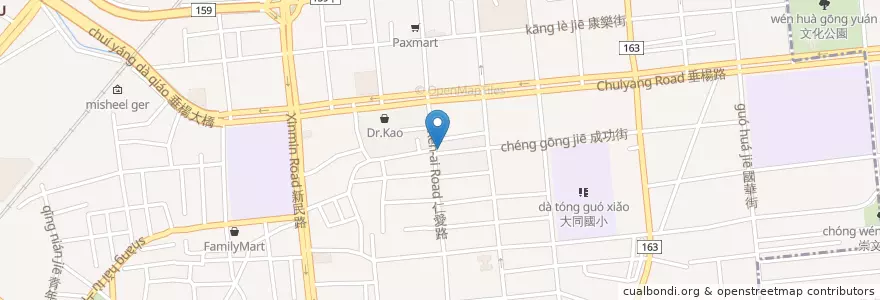 Mapa de ubicacion de 桔吉力早餐廚房 en 台湾, 台湾省, 嘉義市, 嘉義県, 西区.